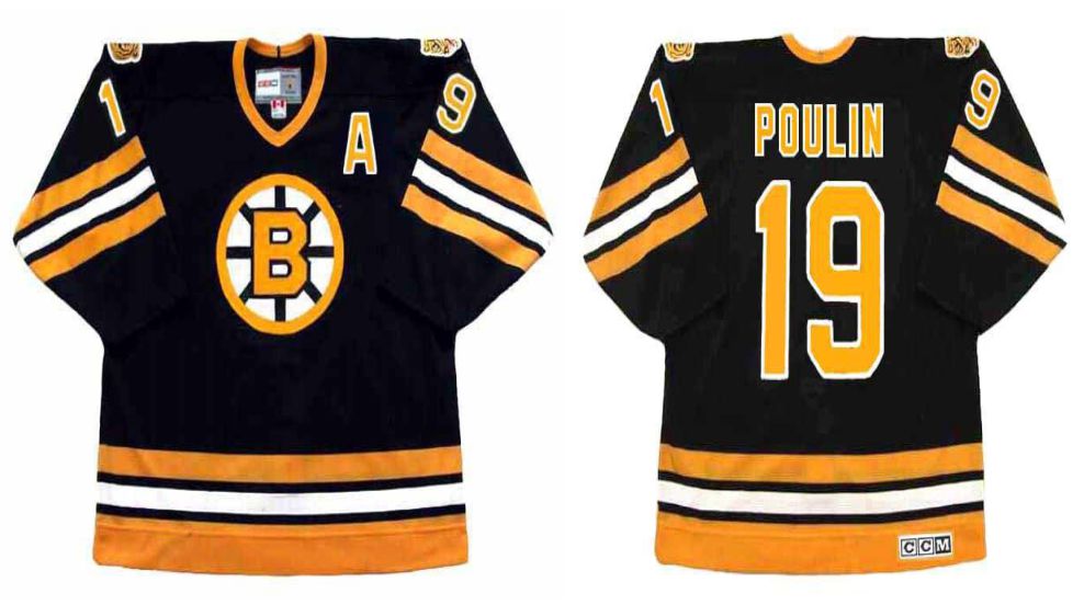 2019 Men Boston Bruins 19 Poulin Black CCM NHL jerseys